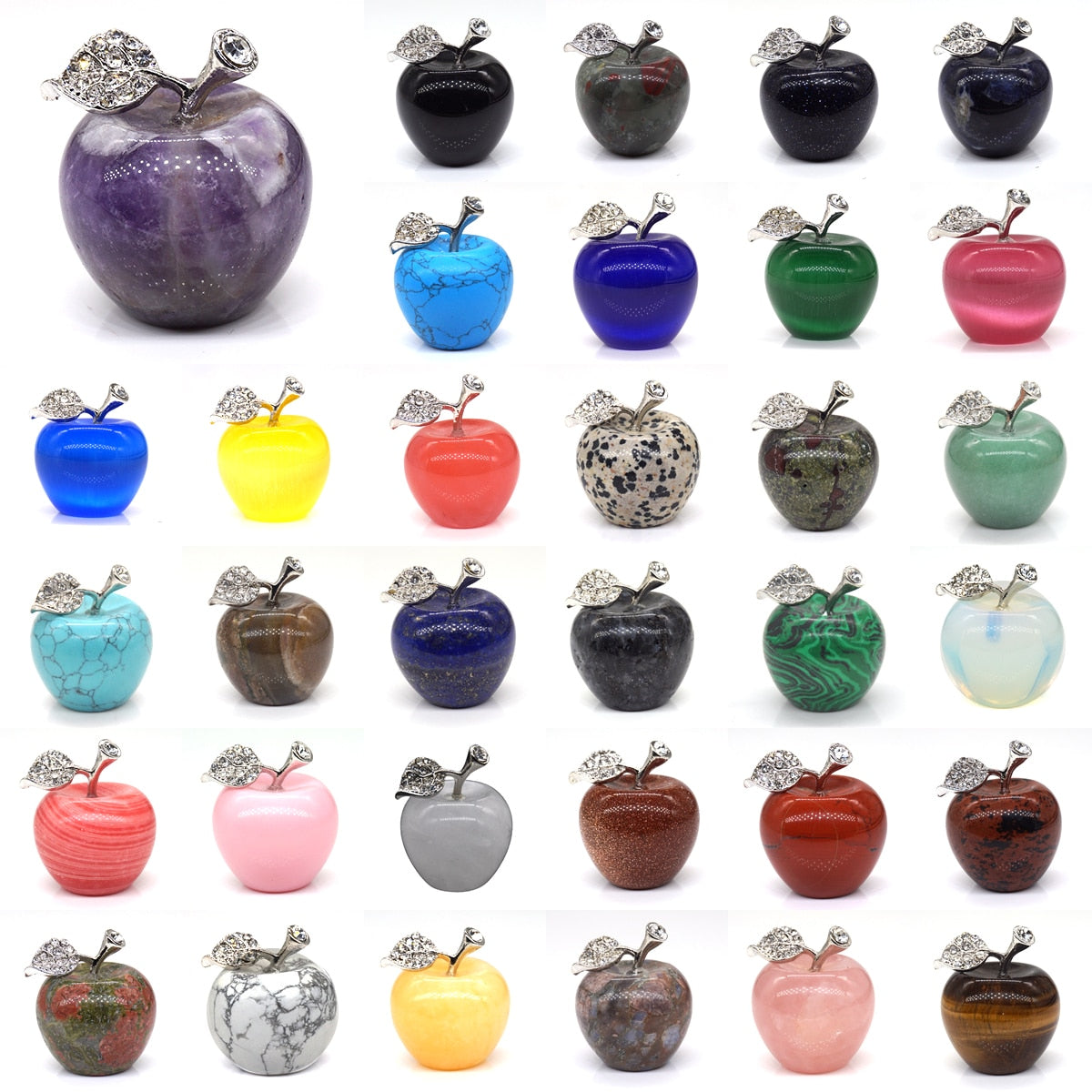 Apple Statue Healing Crystal Gemstone Natural Stone - Well Building Connection