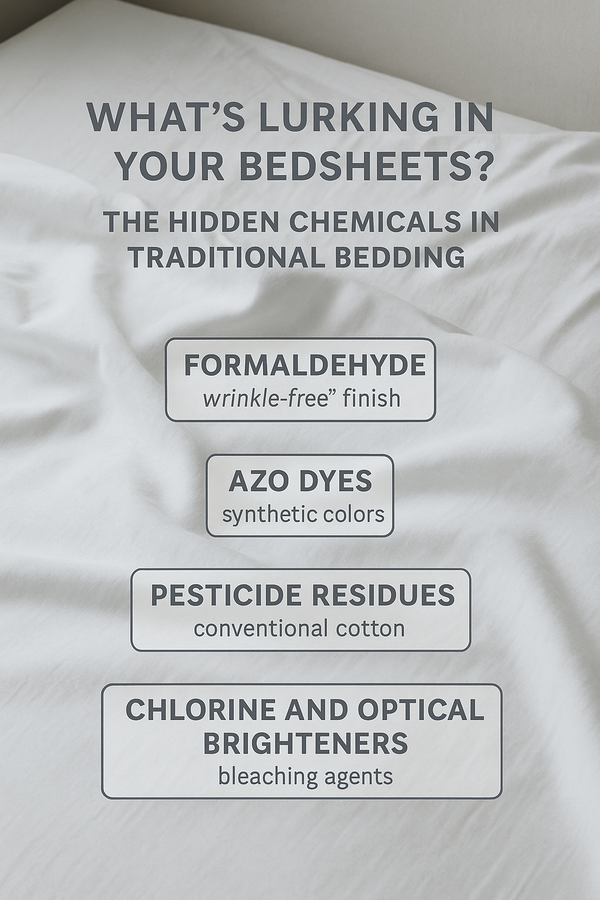 🛏️ What’s Lurking in Your Bedsheets? The Hidden Chemicals in Traditional Bedding