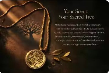 Tree of Life Stainless Steel Aroma Therapy Essential Oil Diffuser Pendant