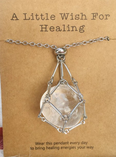 Quartz Stone Stainless Steel Pendants