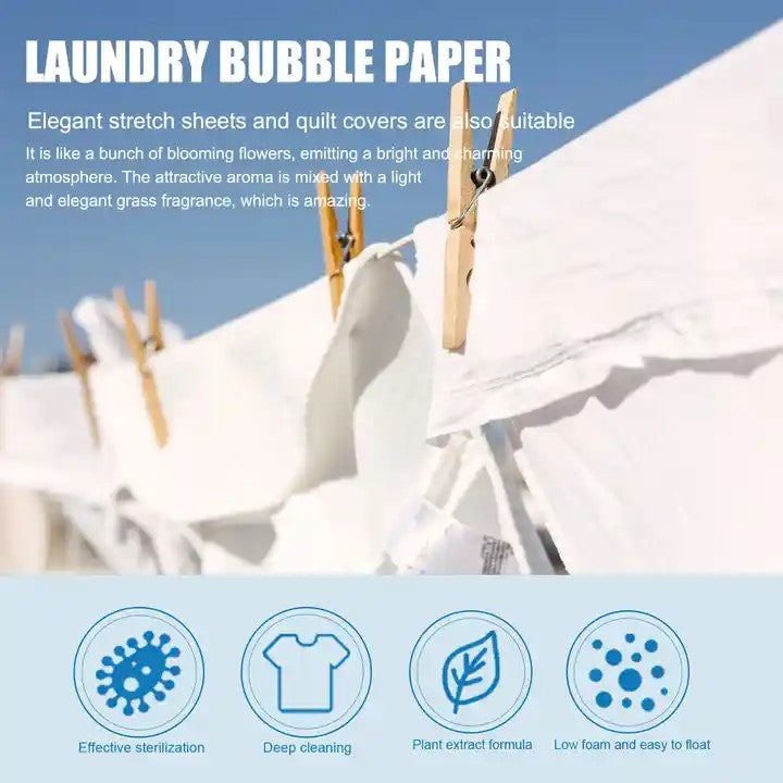 Biodegradable Lightly Scented Laundry Sheets – Eco-Friendly, Powerful, and Convenient
Simplify your laundry routine with our Biodegradable Lightly Scented Laundry Sheets, an innovative and eco-friendly alternative to traditional liquid and powder detergents. Designed for maximum cleaning power with minimal environmental impact, these pre-measured sheets provide a hassle-free, mess-free, and zero-waste laundry solution.
Eco-Friendly &amp; Biodegradable
Our laundry sheets are crafted with plant-based, biodegr