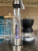 Well - Crystal Gem Infused 500ml Glass Water Bottle