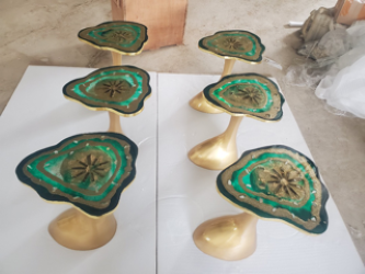 Well - Copper and a Resin Tree Work of Art End Table - Perfect for Natural Decor in Workplace and Home