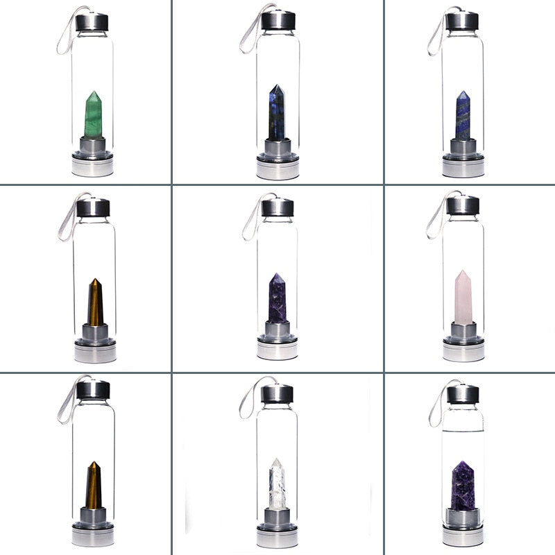 Natural Stone Gem Water Bottle - Well Building Connection